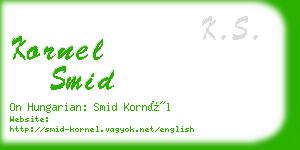 kornel smid business card